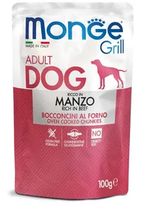 MONGE GRILL Beutel mit Rindfleisch für Hunde 100 g